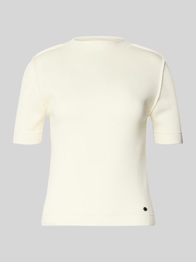 Produktfoto, Strickshirt mit Stehkragen Modell 'CAROLINE' von GUIDO MARIA KRETSCHMER WOMAN, cremefarbener Material-Mix, Slim Fit, 1/2-Arm