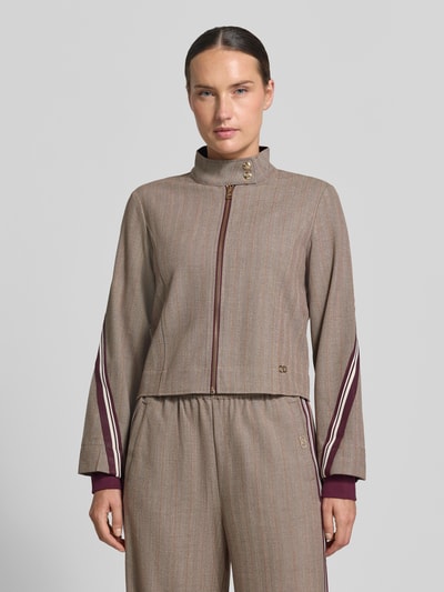 Liu Jo Sport Regular fit jack met viscose met model 'GIACCA' Middenbruin - 4