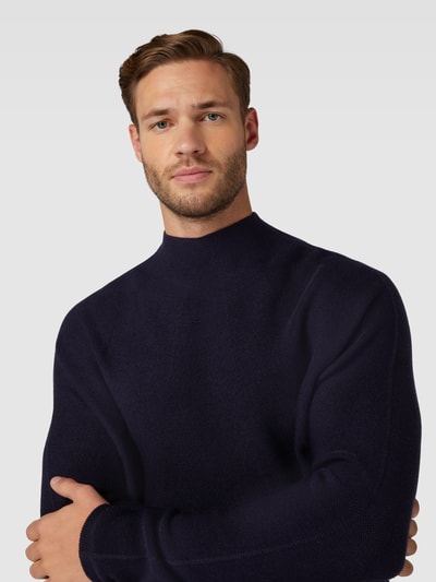 AlphaTauri Gebreide pullover met opstaande kraag, model 'FNATU' Marineblauw - 3