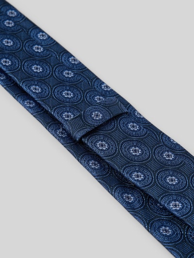 Monti Zijden stropdas met all-over print (7 cm) Marineblauw - 3