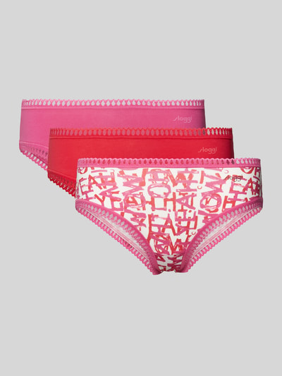 Sloggi Hipster mit Spitzenbesatz Modell 'GO Crush' im 3er-Pack Pink 1