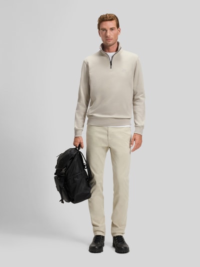 BOSS Orange Regular Fit Troyer aus reiner Baumwolle Modell 'Zetrust' Beige 1