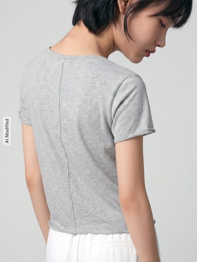Marc O'Polo DENIM Regular Fit T-Shirt aus reiner Baumwolle Mittelgrau Melange 3