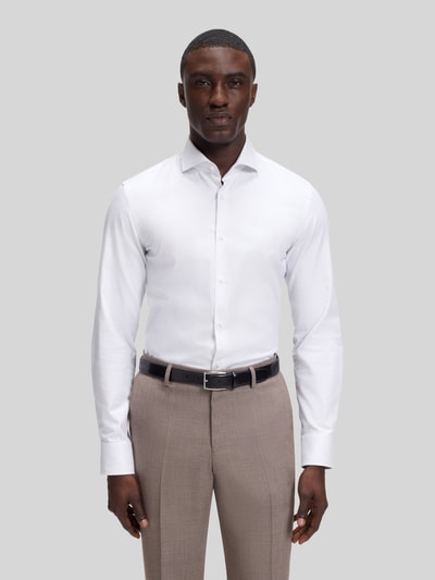 BOSS Koszula o kroju slim fit z teksturowanymi mankietami Błękitny 5