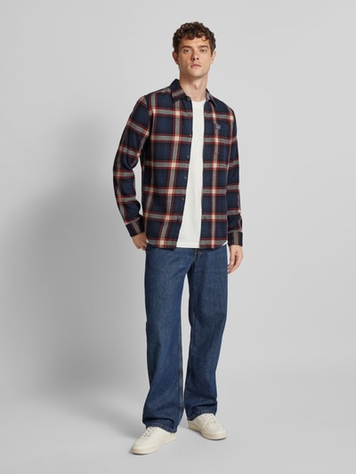 Superdry Slim fit vrijetijdsoverhemd met labelpatch, model 'Lumberjack' Donkerblauw - 1