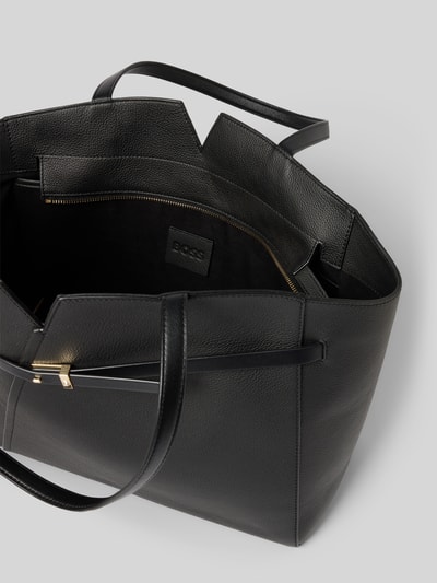 Produktfoto, Shopper aus echtem Rindsleder Modell 'BOSS REVERS SM TOTE' von BOSS, efekt: jednolity kolor, zamek błyskawiczny, główna przegroda, przegródka wpuszczana wewnątrz, przegródka zapinana na zamek błyskawiczny, ozdobna sprzączka, uchwyt, materiał: naturalna skóra