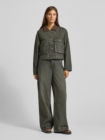 Vero Moda Regular fit jeansjack van puur katoen, model 'SAYLOR' Olijfgroen - 1