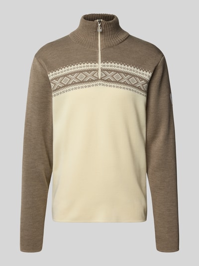 Dale of Norway Wollen pullover met schipperskraag, model 'Dalestolen' Zand - 2