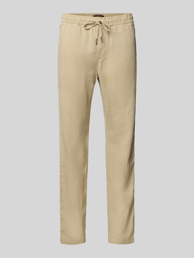 Tommy Hilfiger Loose fit stoffen broek van linnenmix, model 'HARLEM' Beige - 2