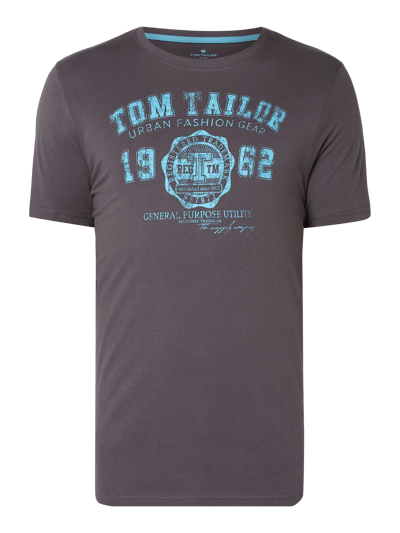 Tom Tailor T-shirt met logoprint  Antraciet - 2