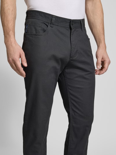 Christian Berg Men Straight Leg Chino mit Strukturmuster Dunkelgrau 3