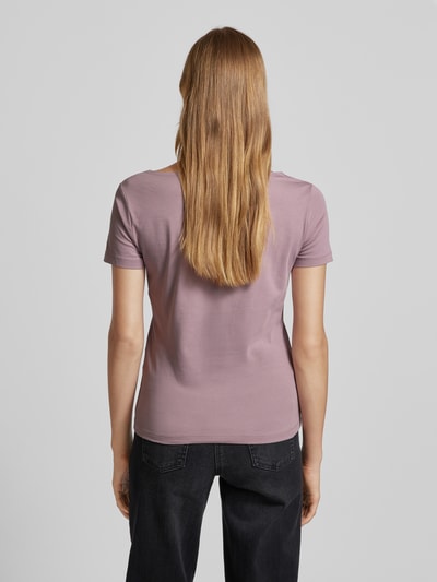 EA7 Emporio Armani T-shirt met labelprint en -stitching Mauve - 5