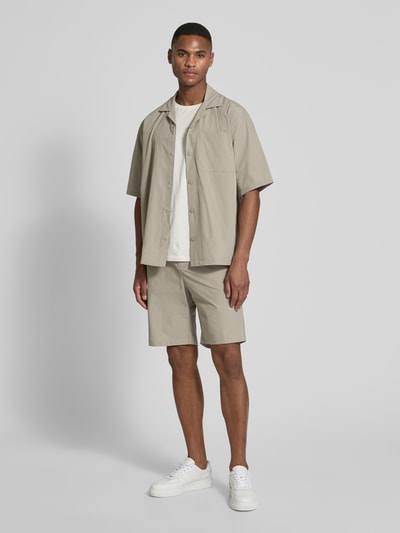 JAKE*S STUDIO MEN Korte regular fit broek met steekzakken Kaki - 1