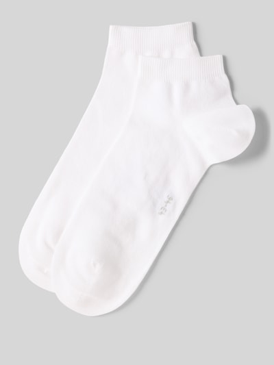 Produktfoto, Socken mit geripptem Abschluss im 2er-Pack von Falke in Weiß, Baumwoll-Mix mit Stretch-Anteil, körpernaher Schnitt, weiche Struktur.