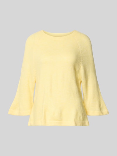 Produktfoto, Oversized Strickpullover mit 3/4-Arm Modell 'SIMONI' von ONLY, Optik: unifarben, Strickoptik, Melange, Passform: Oversized, Rundhals, Ärmelabschluss und Rumpfabschluss gerippt, Materialverarbeitung: Strick.