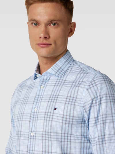 Tommy Hilfiger Tailored Stretch slim fit van katoen met glencheck-motief Bleu - 3