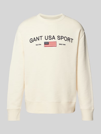 Gant Sweatshirt met labelstitching Offwhite - 2