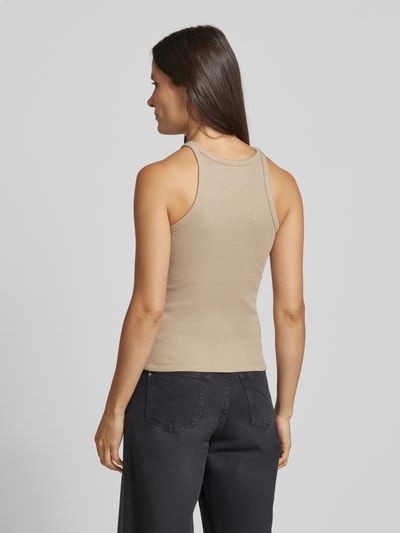 Vero Moda Top mit Rundhalsausschnitt aus Baumwolle Modell 'CHLOE' Silber Melange 5