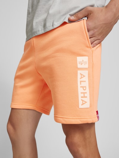 Alpha Industries Sweatshorts met elastische band en tunnelkoord Abrikoos - 3