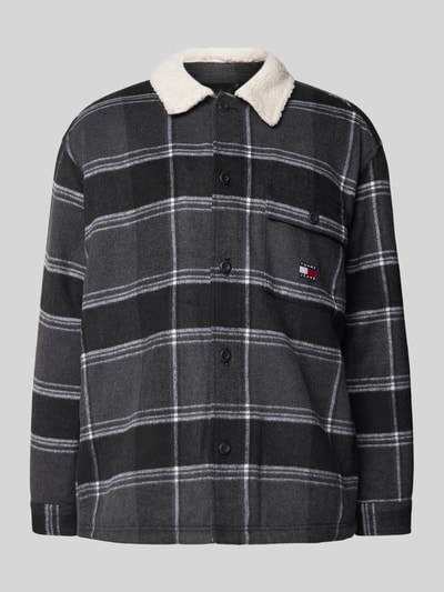 Tommy Jeans Regular fit overhemdjack met knoopsluiting, model 'CHECK SHERPA' Zwart - 2