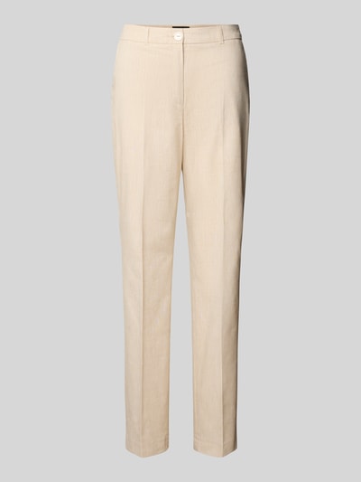 s.Oliver BLACK LABEL Straight leg stoffen broek van katoenmix met linnen Zand - 1