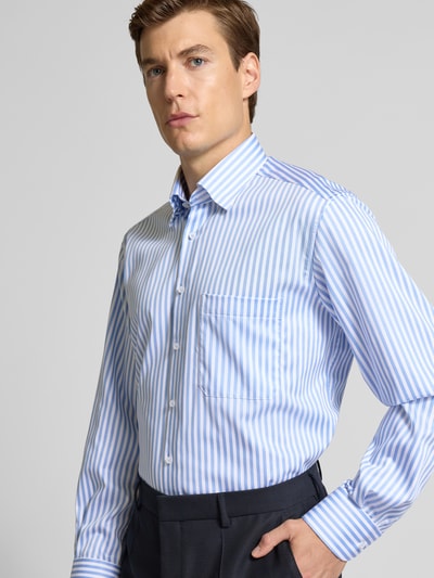 ETERNA Koszula casualowa o kroju regular fit z czystej bawełny z kołnierzykiem typu kent Błękitny 3