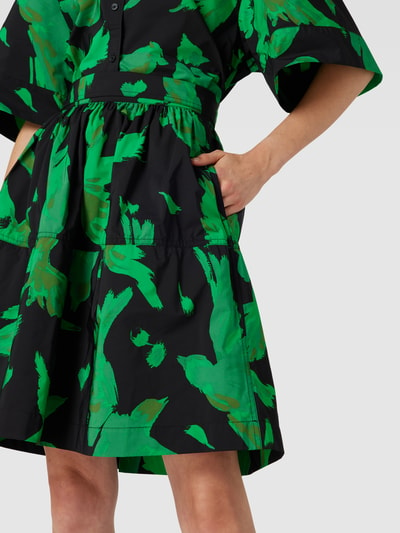 Essentiel Knielange rok met all-over motief Groen - 3