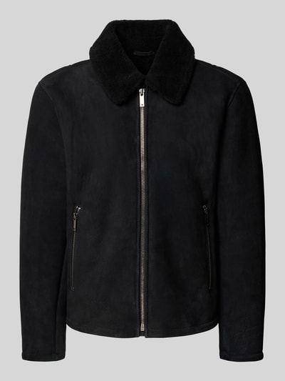 Strellson Regular fit leren jack van echte lamswol, model 'MONTY' Zwart - 2