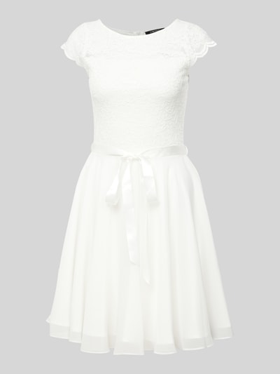 SWING Cocktailjurk met kant en strikceintuur Offwhite - 2