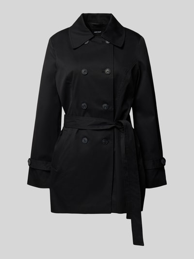 Produktfoto, Regular Fit Trenchcoat mit Taillengürtel zum Binden Modell 'CHALSEA OLIVIA' von Vero Moda, Optik: Unifarben, Twill, doppelreihige Knopfleiste, Umlegekragen, Langarm, Seitliche Eingrifftaschen, Naht-Details, Materialverarbeitung: Twill