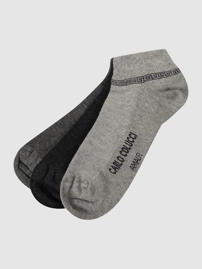 CARLO COLUCCI Sneakersocken mit Stretch-Anteil im 3er-Pack Modell 'Amalfi' Anthrazit 1