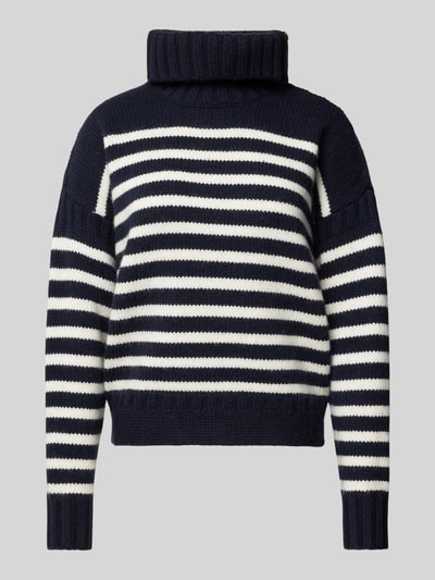 Lauren Ralph Lauren Gebreide pullover met ribboorden, model 'VARNEE' Donkerblauw - 2