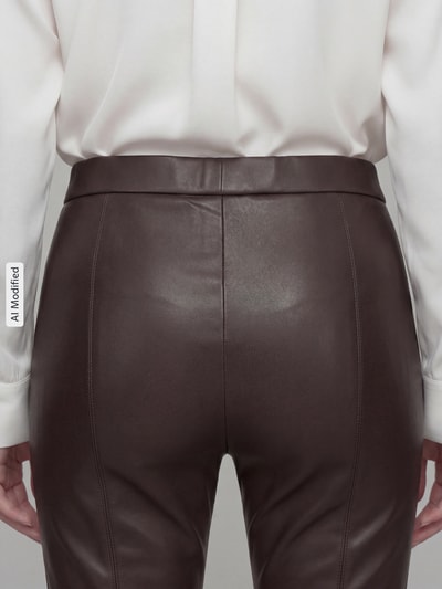 Raffaello Rossi Wide Leg Kunstlederhose aus Viskose-Mix Modell 'MACY' Dunkelbraun 2