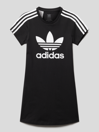 adidas Originals Kurzärmeliges Sweatkleid mit Label-Streifen Black 1