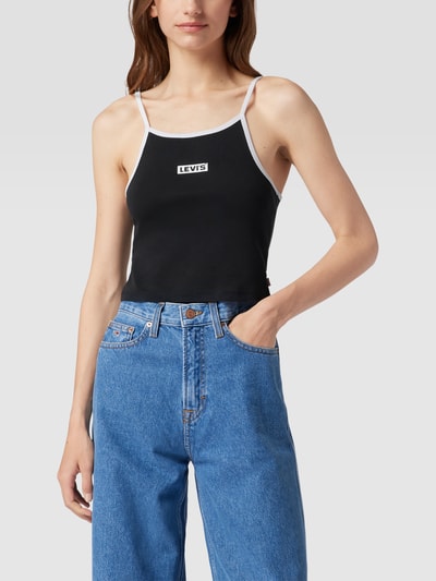 Levi's® Crop Top mit Label-Print Modell 'Mazzy' Black 4