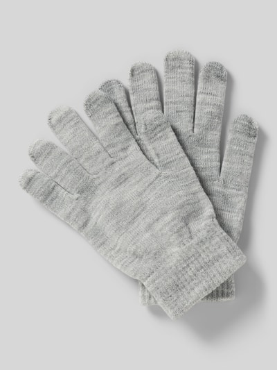 Pieces Handschuhe mit geripptem Bund Modell 'NEW BUDDY' Hellgrau Melange 1