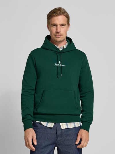 Polo Ralph Lauren Hoodie met labelstitching en kangoeroezak Donkergroen - 4
