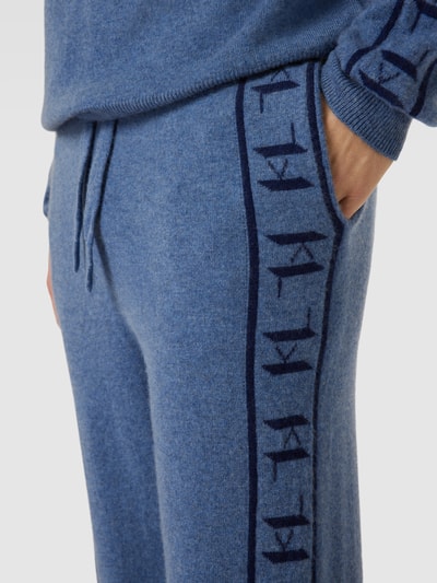 Karl Lagerfeld Sweatbroek met labeldetails Blauw gemêleerd - 3