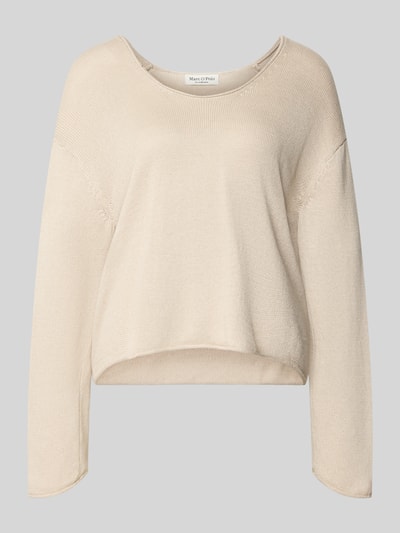 Marc O'Polo Regular Fit Strickpullover aus Baumwoll-Leinen-Mix Stein 2