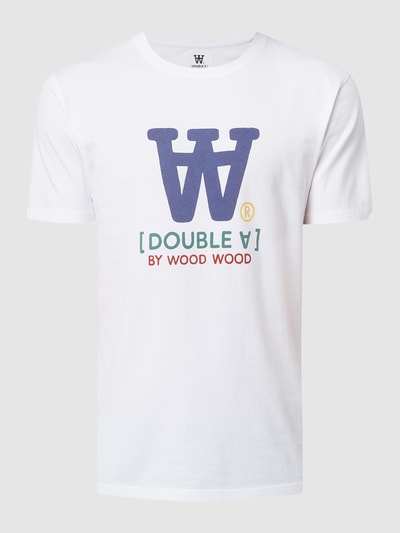 Wood Wood T-Shirt mit Flockprint Modell 'Aze'  Weiss 2