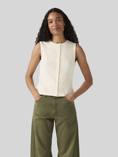 Levi's® Slim Fit Top in Rippstrick mit Knopfleiste Ecru 4