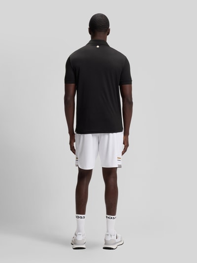 BOSS Green męski t-shirt o kroju regular fit sport z taśmą z logo Czarny 5