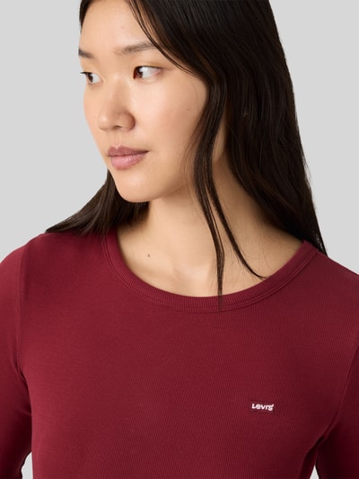 Levi's® Slim Fit Langarmshirt aus Baumwoll-Mix Modell 'HAYES' Dunkelrot 3