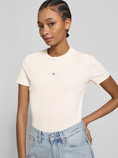 Calvin Klein Jeans T-shirt z detalem z logo Jasnoróżowy 3