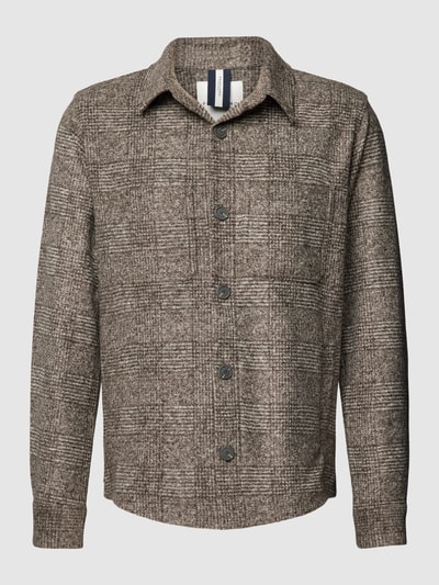 Profuomo Hemdjacke mit Tartan-Karo Mittelbraun 2