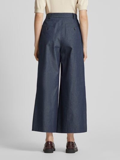 MORE Wide Leg Bundfaltenhose mit Gürtelschlaufen Jeansblau 5