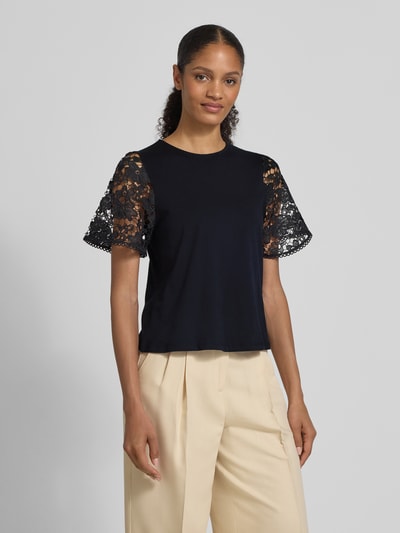 Vero Moda T-shirt o kroju regular fit z czystej bawełny model ‘PANNA’ Czarny 4