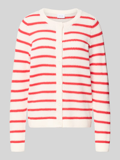 VILA Strickjacke mit Rundhalsausschnitt Modell 'DALO' Rot 2