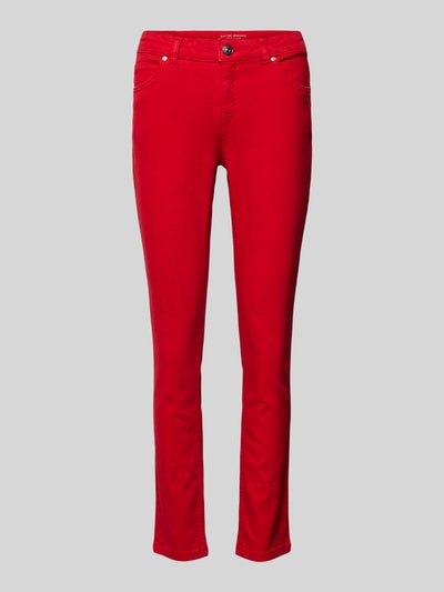 Oui Slim fit broek met verkort model Rood - 2