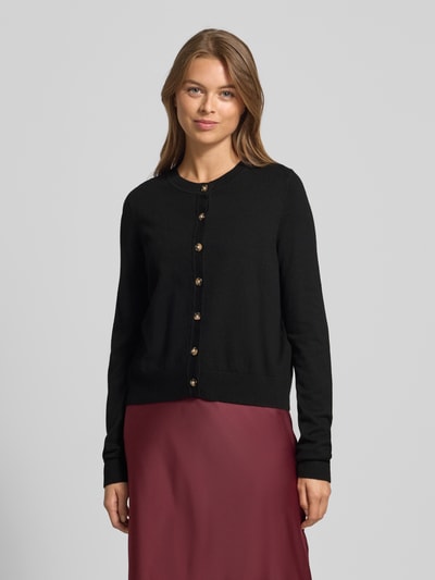 Vero Moda Kurtka z dzianiny o kroju regular fit z mieszanki wiskozy model ‘SABA’ Czarny 4